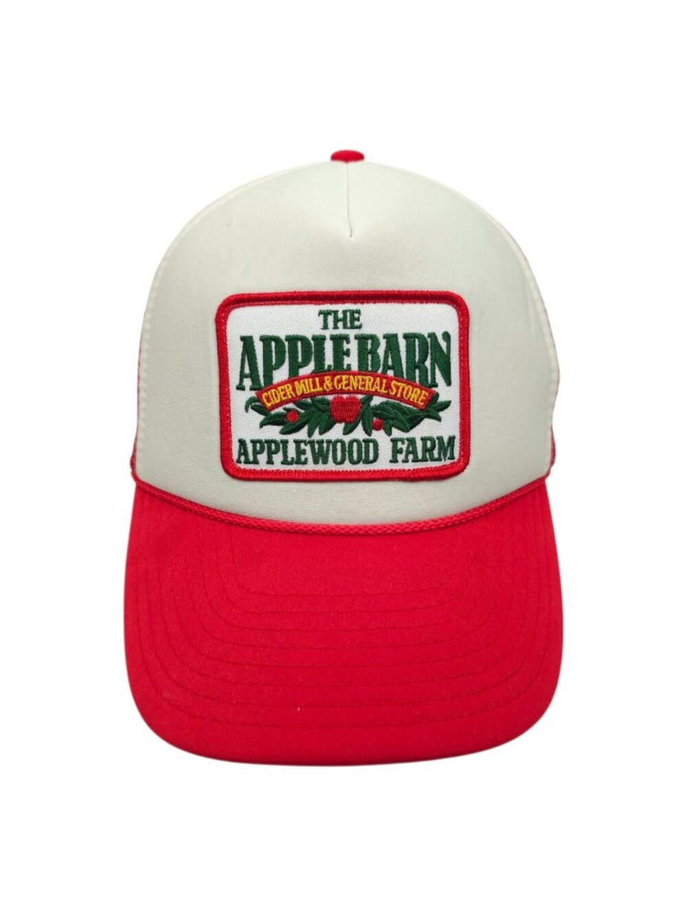 Apple Barn Trucker Hat Red Mesh Snapback Rope Cap Applewood Farm Cider Nissin